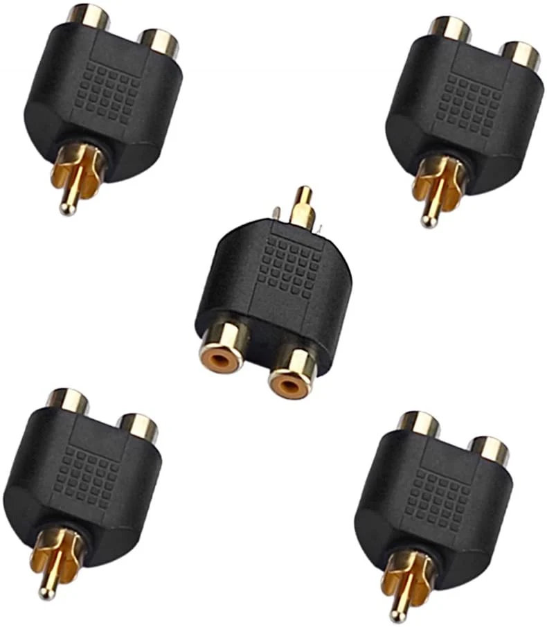 RCA Y-Splitter 2 Buchse auf 1 Stecker – 5 Stück | euroharry