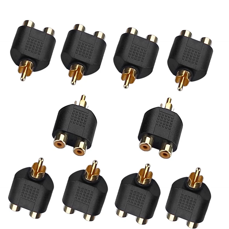 RCA Y-Splitter 2 Buchse auf 1 Stecker – 5 Stück | euroharry