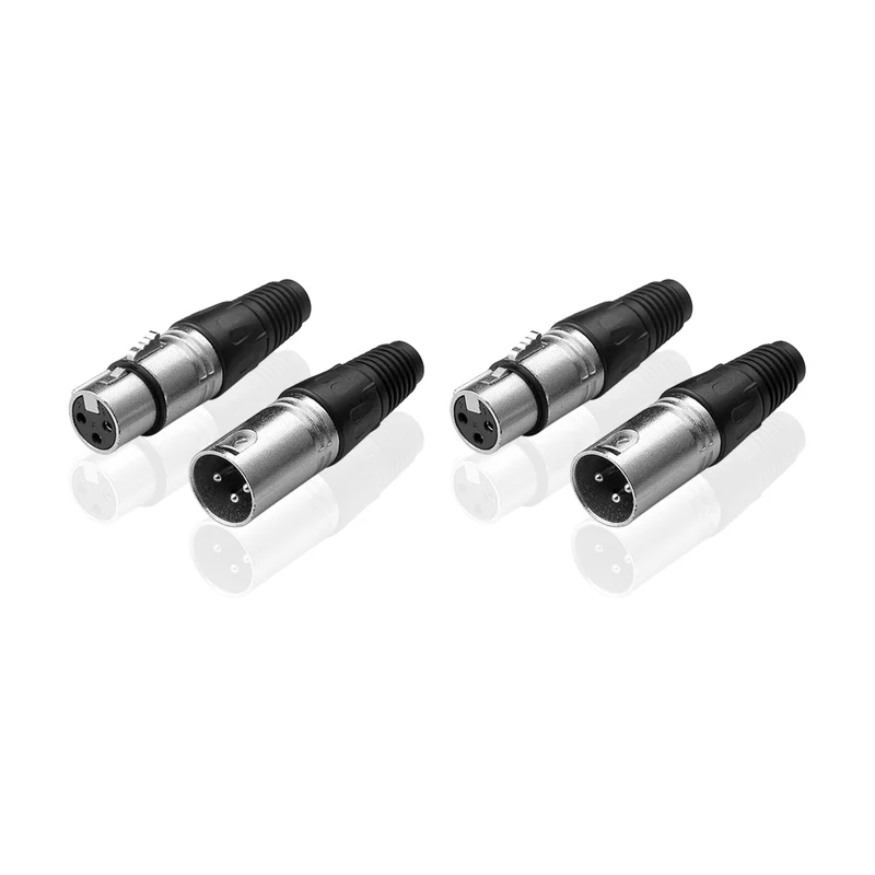 4xXLR 3 Pin Female Mikrofon Lötanschluss Buchse Mikrofon XLR SCHWARZ Mikrofon XLR SCHWARZ