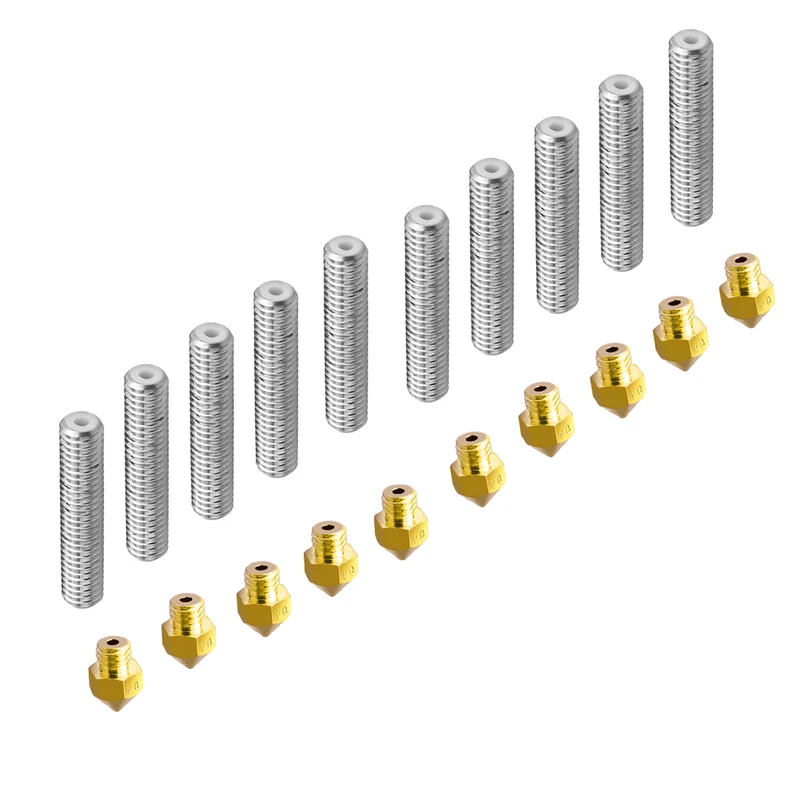 15× Extruder PTFE-Rohr 1,75mm + 5× 0,4mm Messing-Düse MK8 für 3D Drucker | euroharry