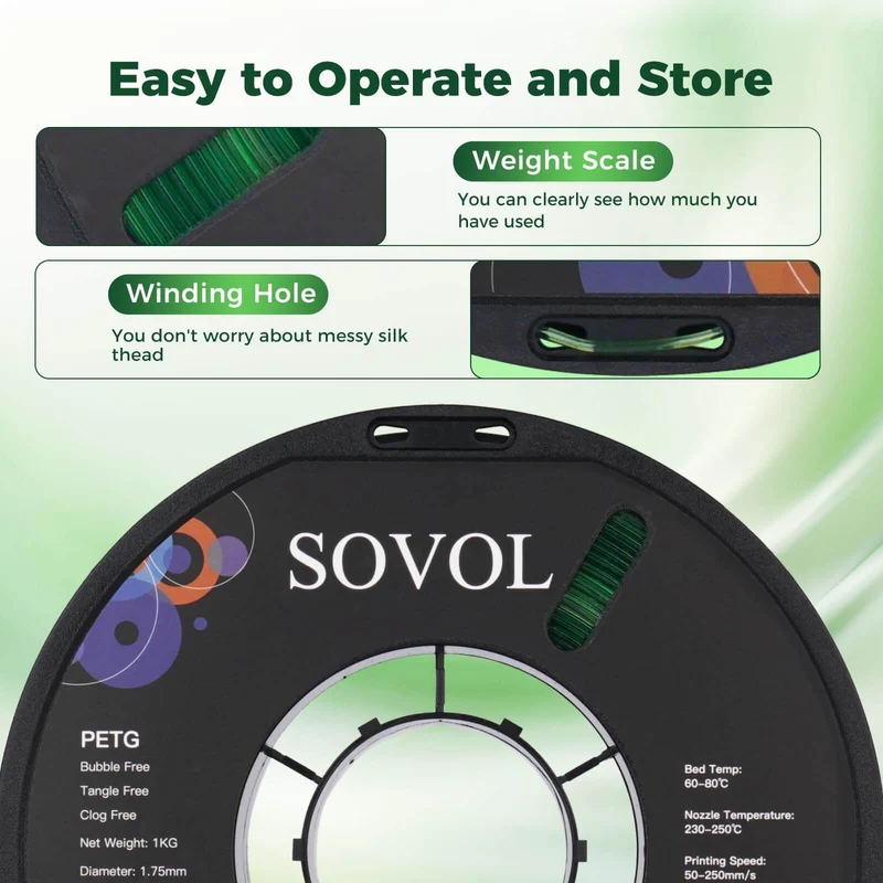 Sovol Gradient Green White PETG Filament