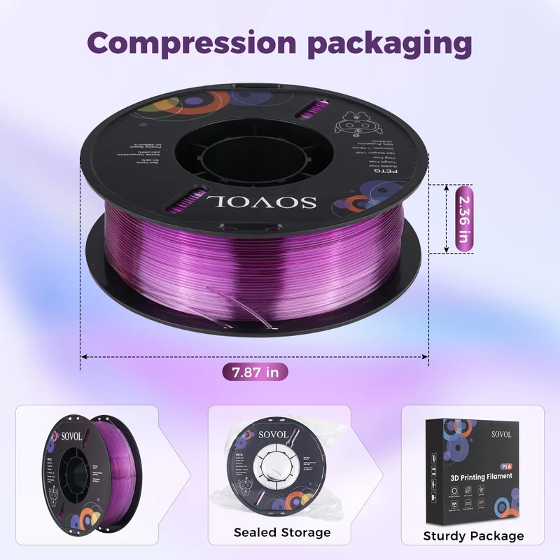Sovol Gradient Purple White PETG Filament