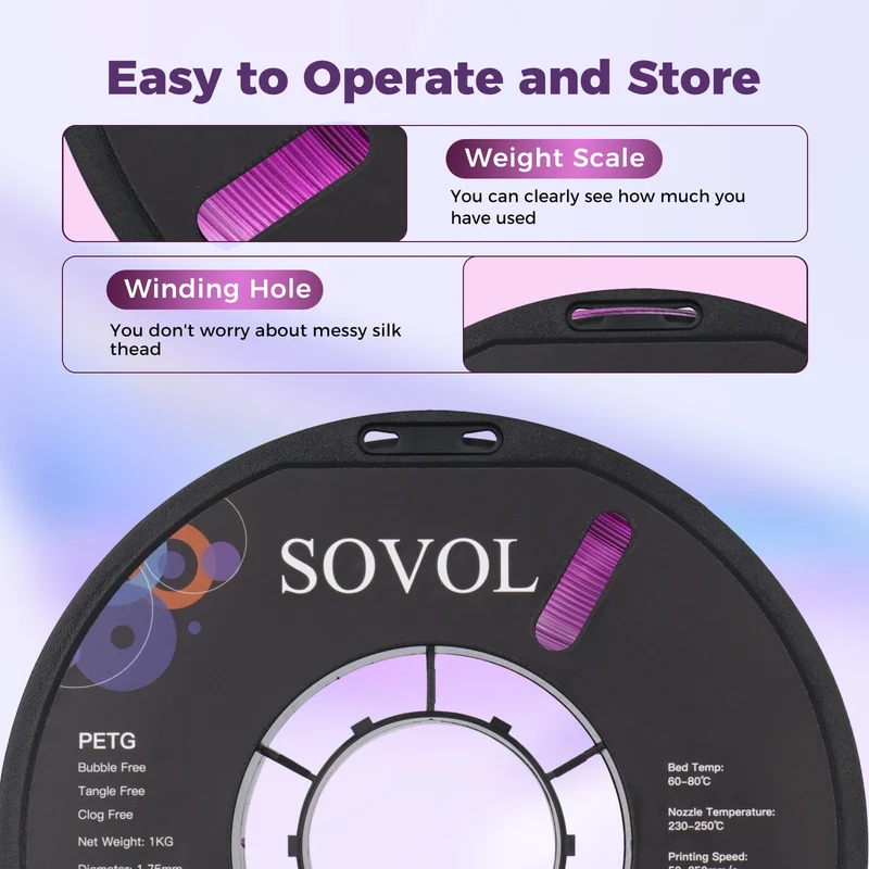 Sovol Gradient Purple White PETG Filament