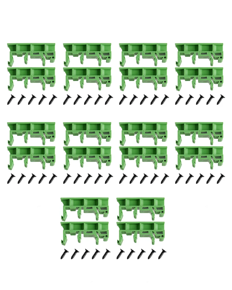 10X C45 DIN-Schienen-Leiterplattenmontage Grüne Halterungshalter Trägerclip