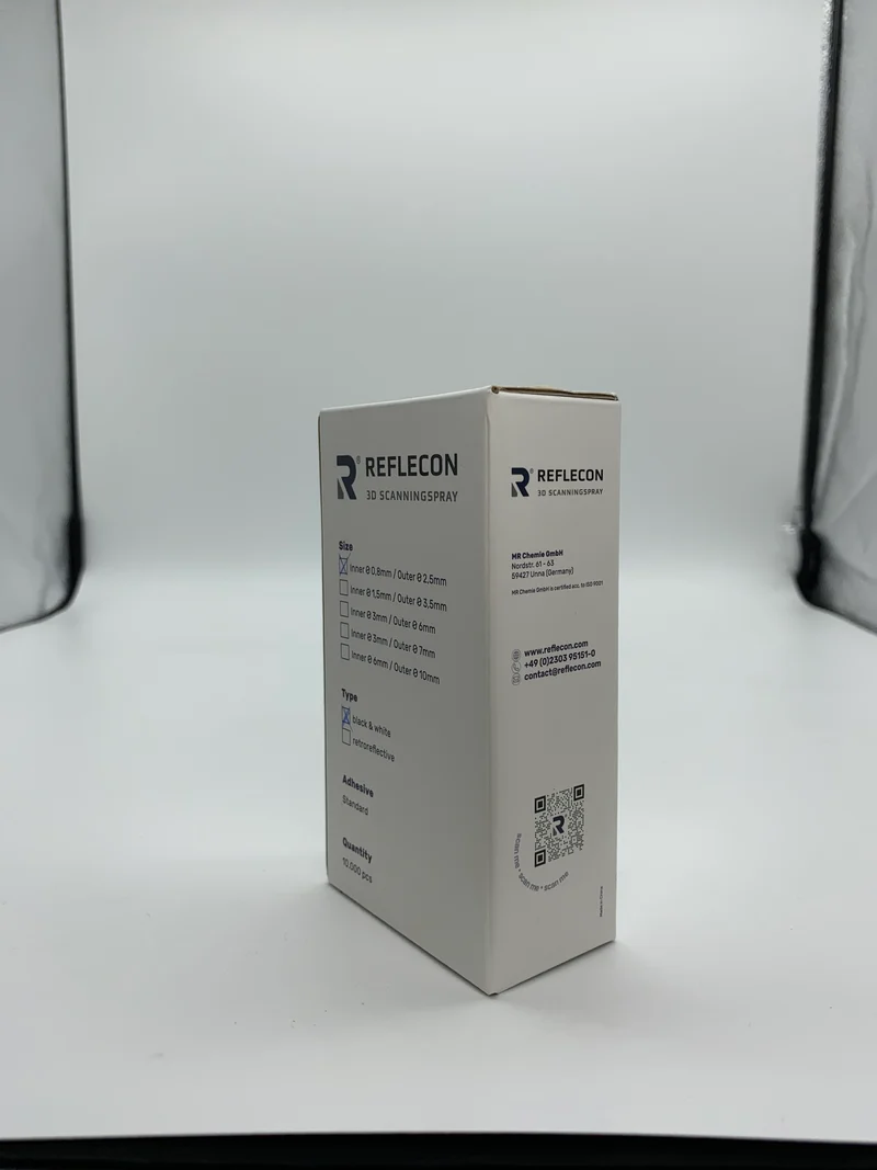 Standard-Haftpunkte 0,8 mm Schwarz/Weiß geeignet für Strukturlichtscanner 10.000 Stück