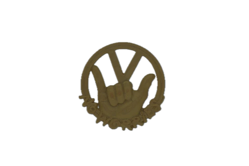 No Worries Emblem | inspiriert vom Käfer & Bulli Klassiker, 3D-gedruckt