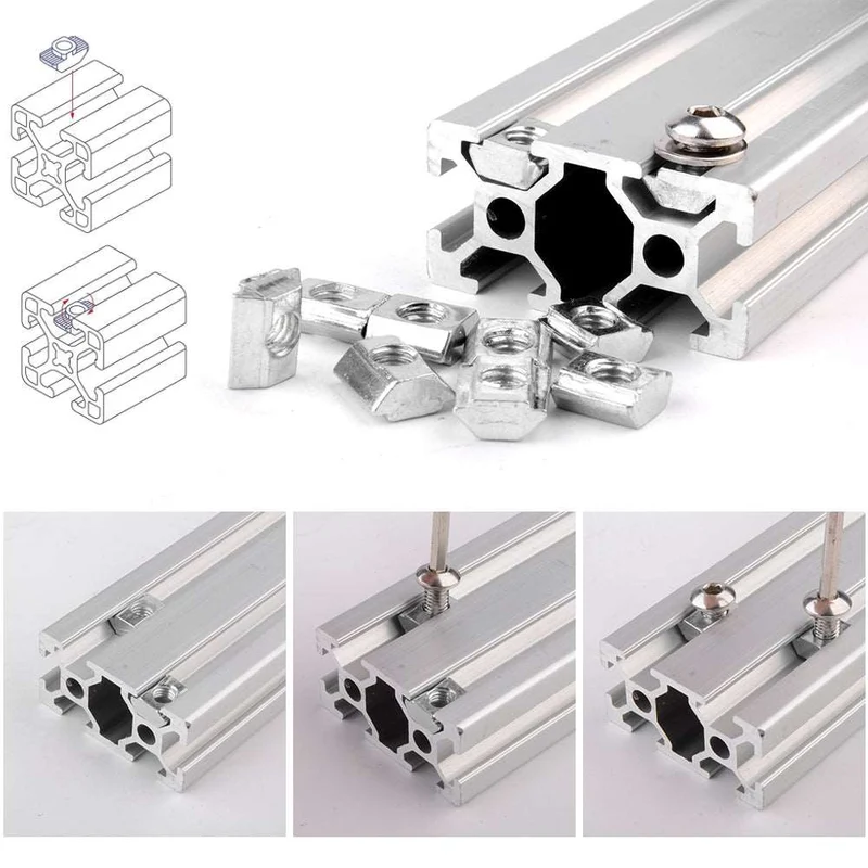 50× T-Nutenstein M5 Hammerkopf vernickelt für Aluminiumprofil 2020 | euroharry
