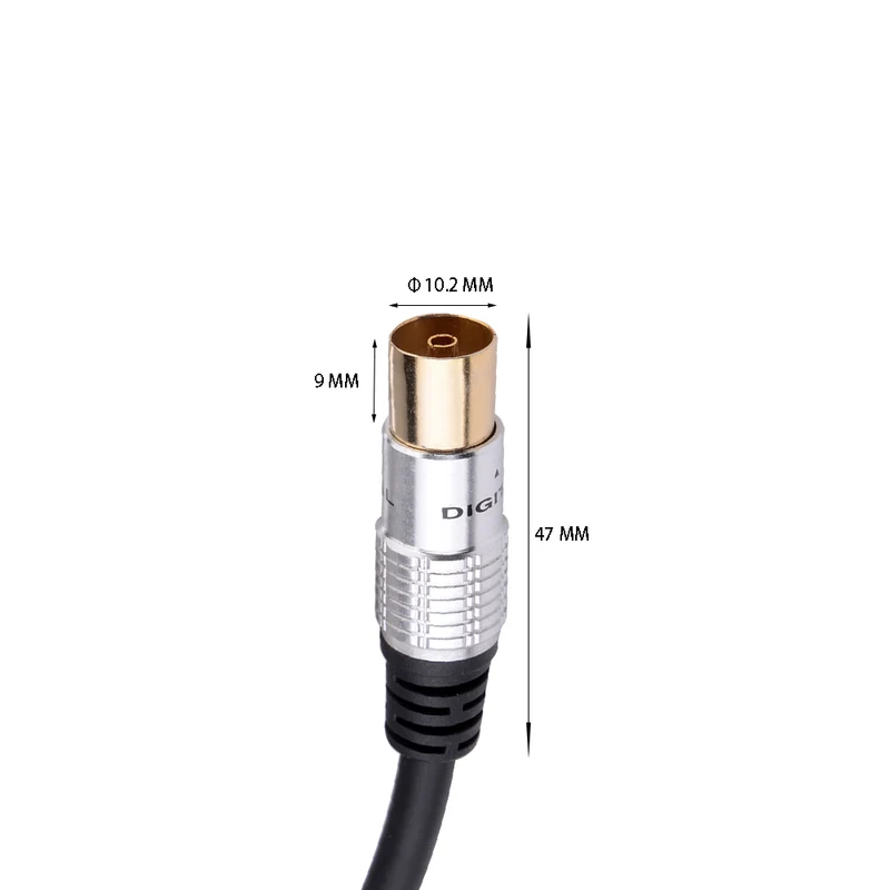 TV Antennenkabel Koax Stecker zu Koax Kupplung Premium OFC Koaxialkabel