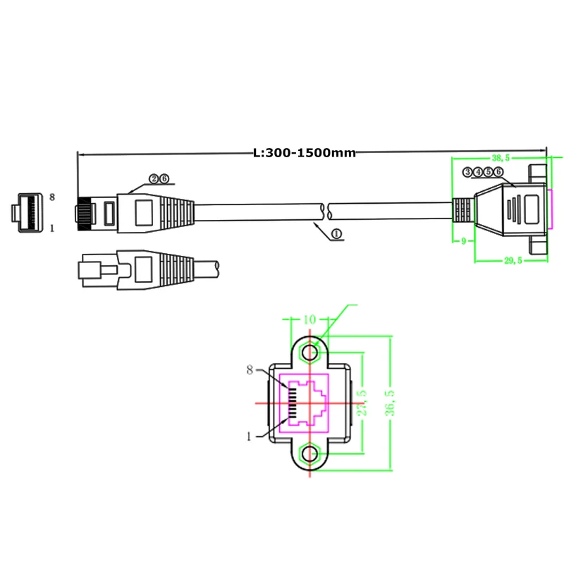 Cat5 Stecker auf Buchse Ethernet Verlängerung Netzwerkkabel Gigabit Lan RJ45 (euroharry)
