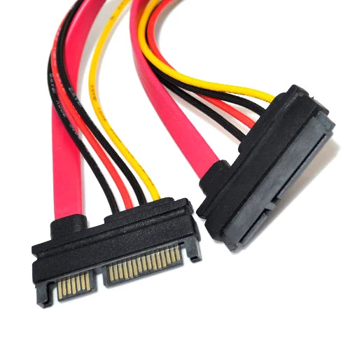 （euroharry）30cm 22pin (7 + 15) SATA Männlich Zu Weiblich Daten und Strom Combo Verlängerungskabel Verlängerung Kabel – SATA Verlängerungskabel