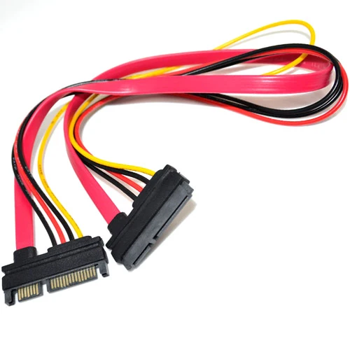 （euroharry）30cm 22pin (7 + 15) SATA Männlich Zu Weiblich Daten und Strom Combo Verlängerungskabel Verlängerung Kabel – SATA Verlängerungskabel