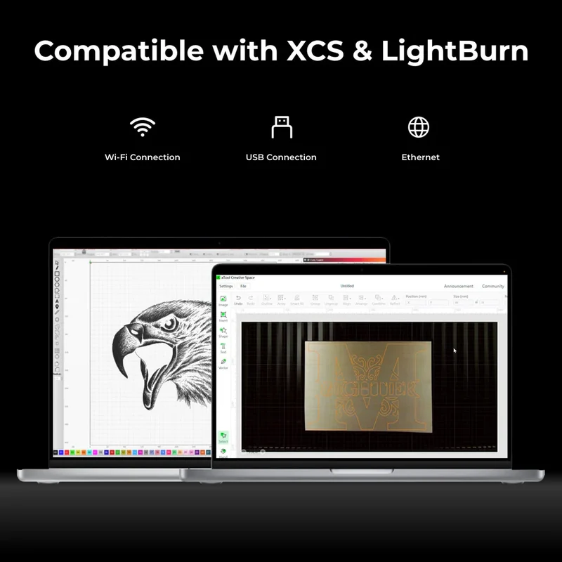 Bundle: xTool P2S Desktop-CO2-Laserschneider mit 55 W (Grau/Schwarz) Versatile Bundle
