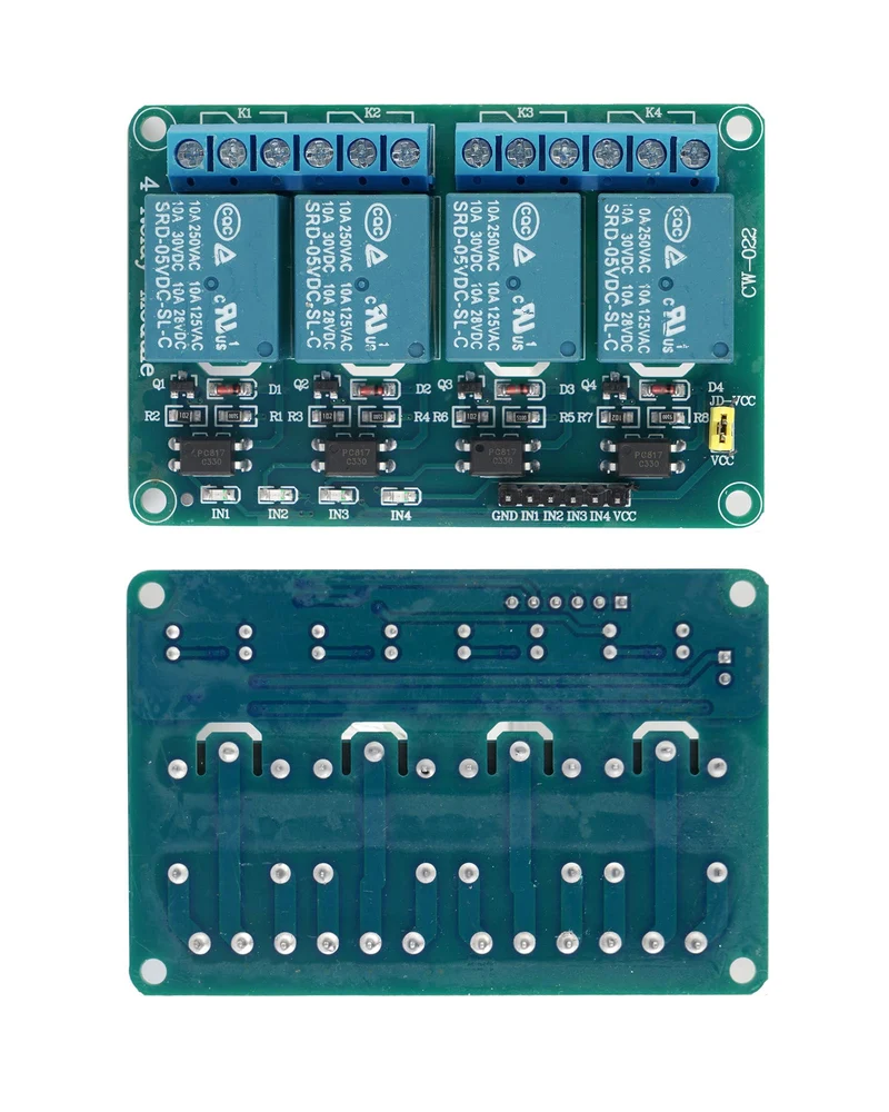 4 Kanal Relais Modul DC 5V Relaismodul mit Optokoppler für Raspberry Pi Arduino TTL Logik PIC DSP AVR ARM Relais(4 Kanal Relais)
