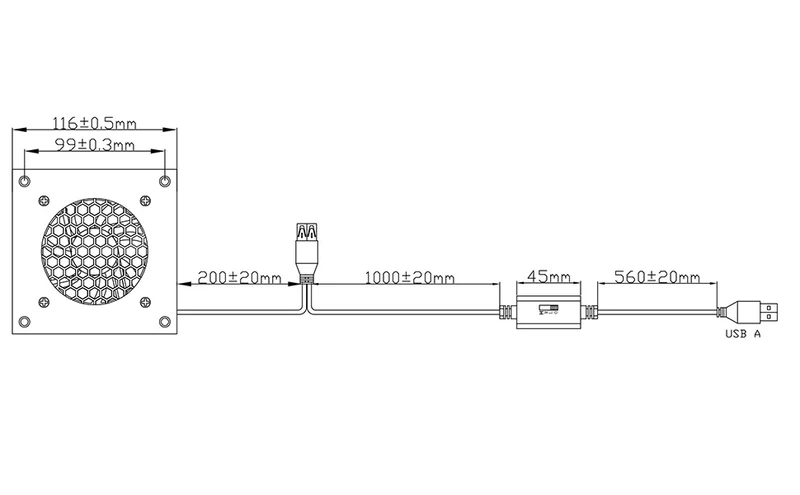 USB Lüfter 80 mm Digitalanzeige Temperatursteuerung – 1×/2× | euroharry