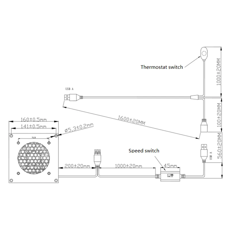 USB Lüfter Thermostat-Steuerung – Alurahmen, leise, 5V | euroharry
