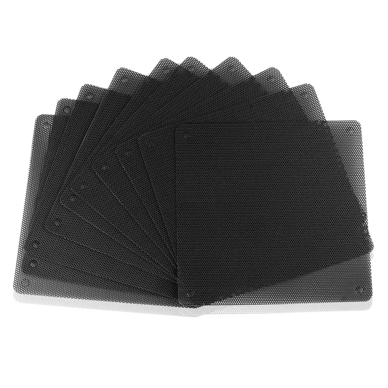 Lüfterabdeckung mit Ultra-feinem Staubfilter Computer PC Lüfter Feinstaubfilter 120mm/140mm Gehäuselüfter Mesh 10Stück (10x 120 * 120mm, Schwarz)