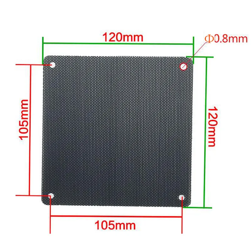 Lüfterabdeckung mit Ultra-feinem Staubfilter Computer PC Lüfter Feinstaubfilter 120mm/140mm Gehäuselüfter Mesh 10Stück (10x 120 * 120mm, Schwarz)