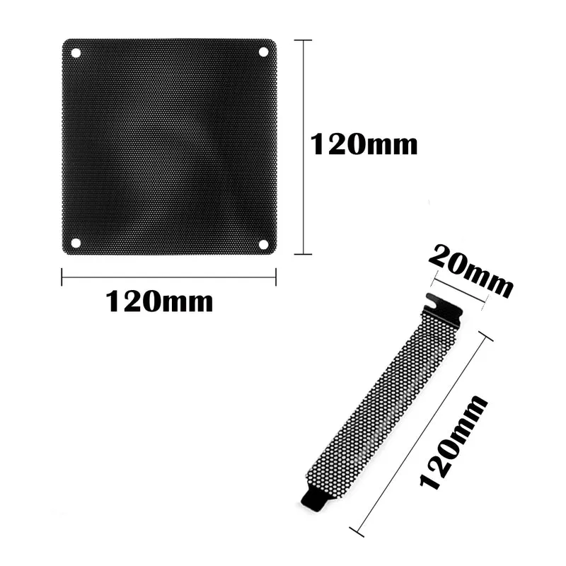 PCI Slot Abdeckung Lüfterabdeckung 120mm mit Ultra-feinem Staubfilter Computer PC Lüfter Feinstaubfilter 10 Stück (10x 120mm Staubfilter + 20mm PCI Slot, Schwarz)