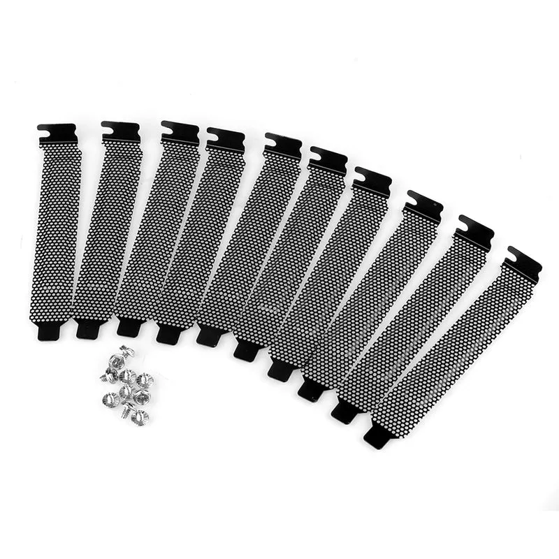 PCI Slot Abdeckung Lüfterabdeckung 120mm mit Ultra-feinem Staubfilter Computer PC Lüfter Feinstaubfilter 10 Stück (10x 120mm Staubfilter + 20mm PCI Slot, Schwarz)