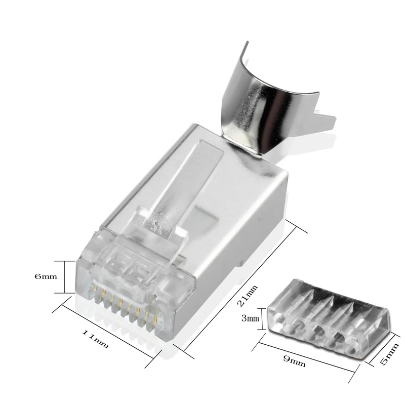 RJ45-Netzwerkstecker Cat7A Cat7 CAT6A 10 GBit LAN-geschirmte modulare Stecker mit Knickschutztüllen (5 Stück)
