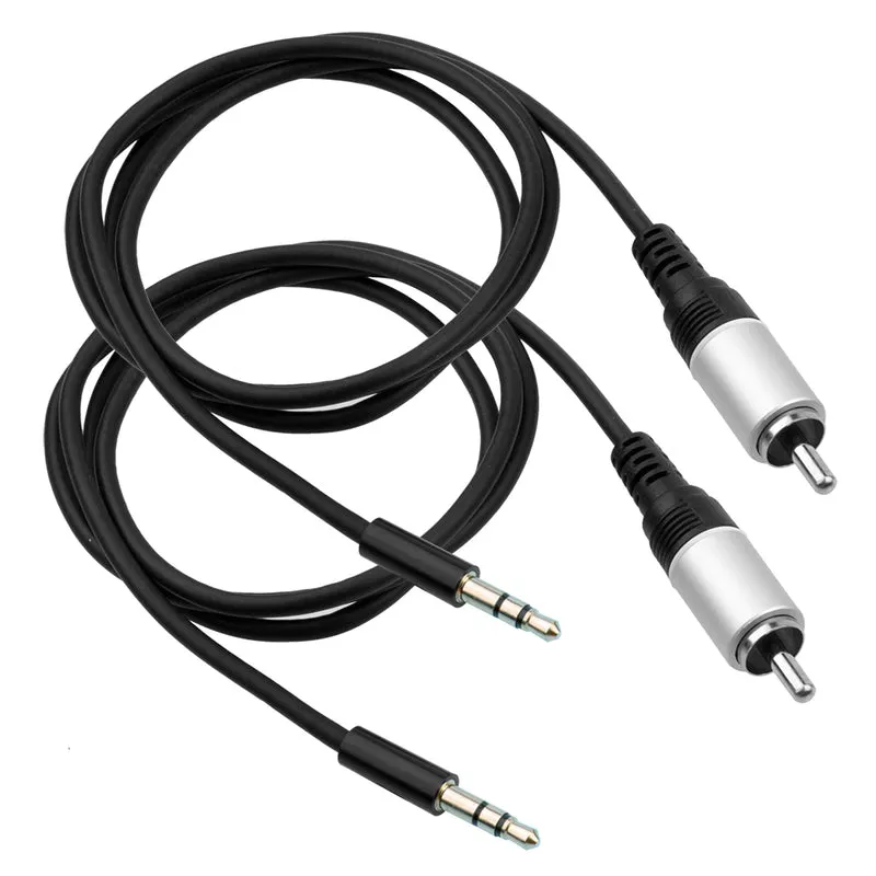 1m 3,5 mm Stecker auf Cinch-Kabel aux Audio 3,5 mm-Cinch-Kabel (2 Stück, 1m Audio-Cinchkabel)
