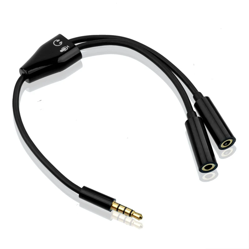 3,5 mm Stereo Audio Stecker auf 2 Weibliche Headset Mic TRRS Y Splitter Kabel Adapter