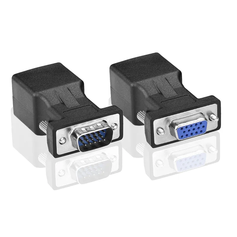 1 Paar DB15 15 Pin VGA auf RJ45 Buchse Connector Extender Card DB15 VGA Stecker auf RJ45 Buchse + Buchse auf RJ45 Buchse Adapter