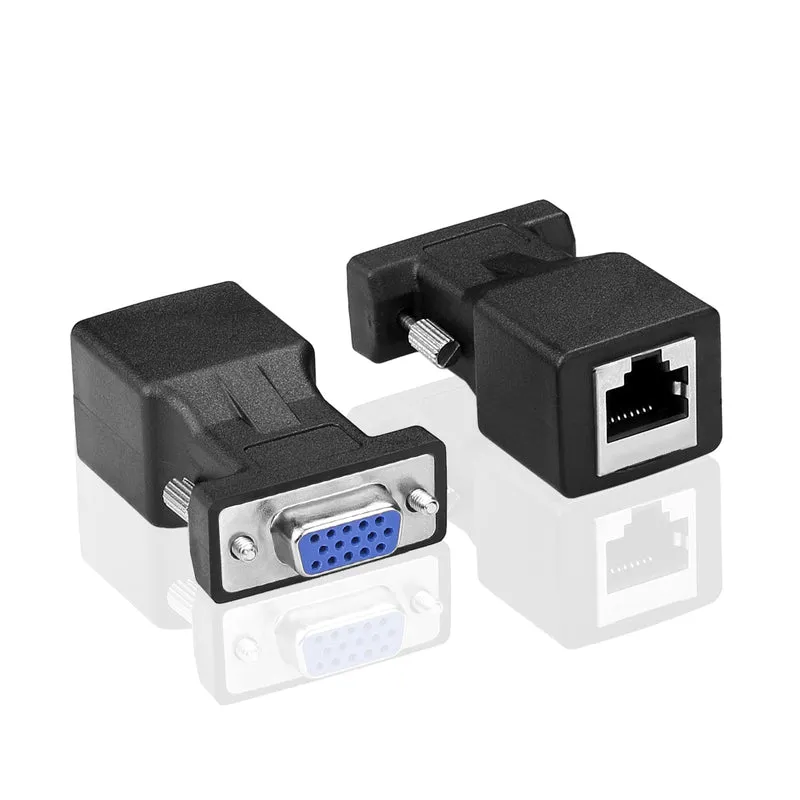1 Paar DB15 15 Pin VGA auf RJ45 Buchse Connector Extender Card DB15 VGA Stecker auf RJ45 Buchse + Buchse auf RJ45 Buchse Adapter