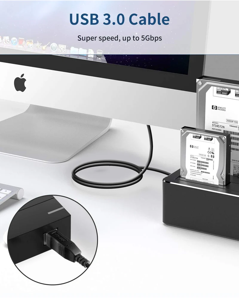 100cm 1m USB 3.0 Druckerkabel USB B Stecker auf USB Typ C Lade- und Datenkabel