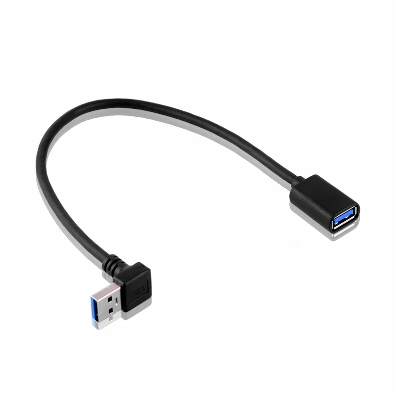 USB 3.0 90° Winkel-Adapter 30 cm A-Stecker auf Buchse | euroharry