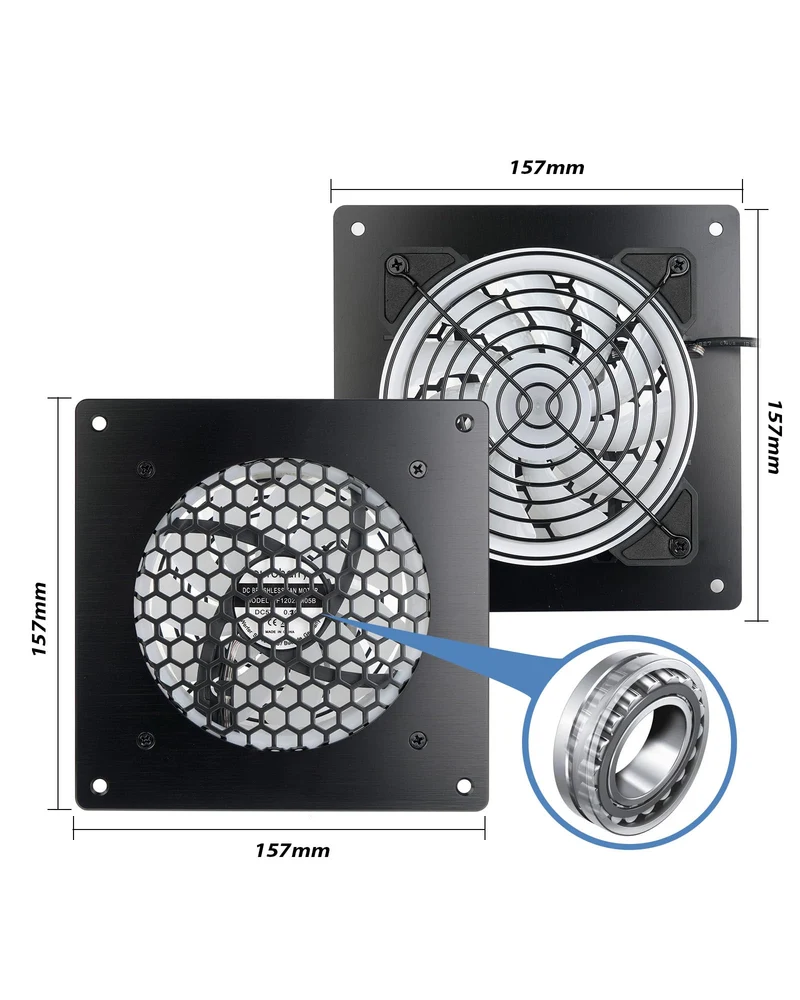USB Lüfter 120 mm LED Beleuchtet – 3-stufig, Alurahmen, 5V | euroharry