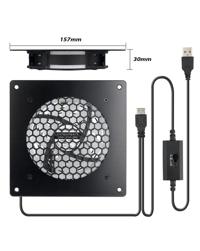 USB Lüfter 120 mm LED Beleuchtet – 3-stufig, Alurahmen, 5V | euroharry