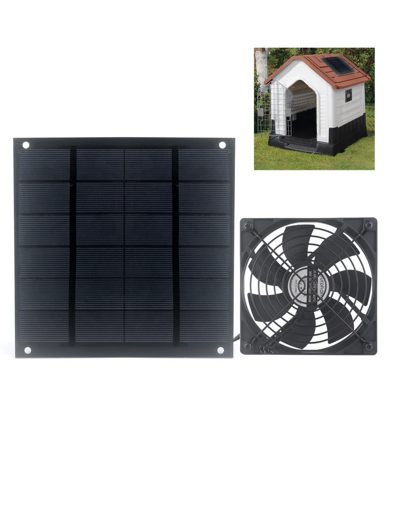 Solarlüfter 120 mm USB – wasserdicht, 5W, für Gewächshaus & Stall | euroharry