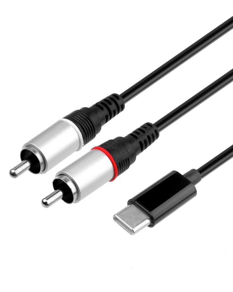 euroharry 1m USB Typ C auf Dual RCA Cinch Stecker Audio Stereo Y Splitter Adapterkabel Kompatibles Handtelefon
