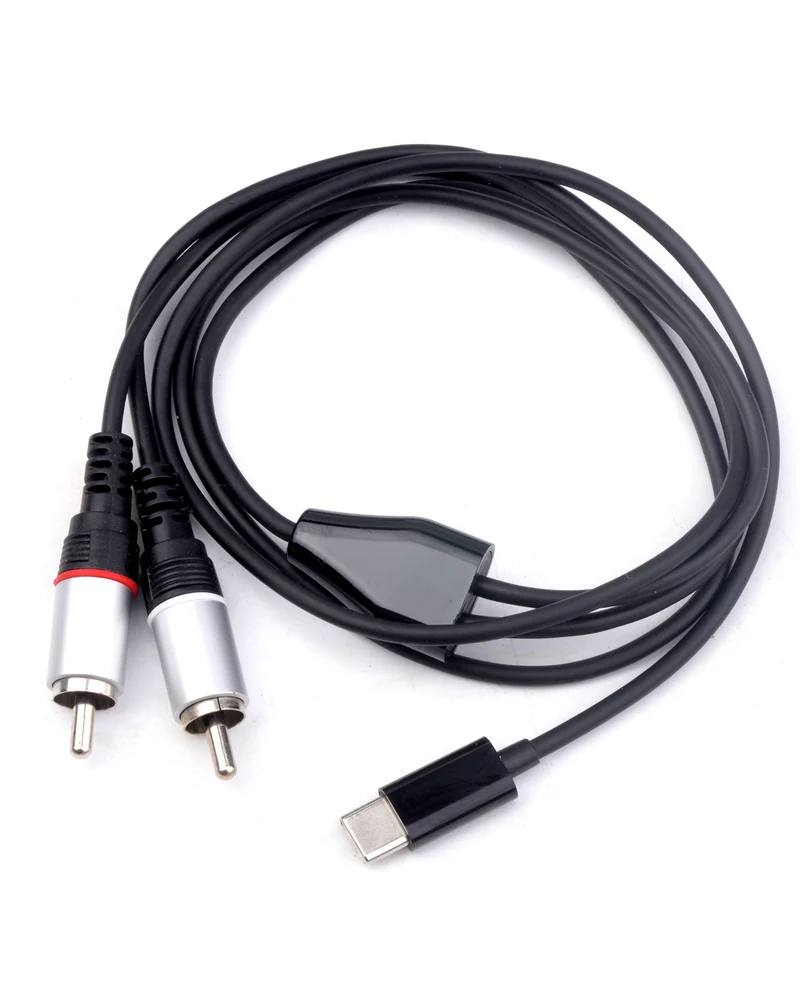 euroharry 1m USB Typ C auf Dual RCA Cinch Stecker Audio Stereo Y Splitter Adapterkabel Kompatibles Handtelefon