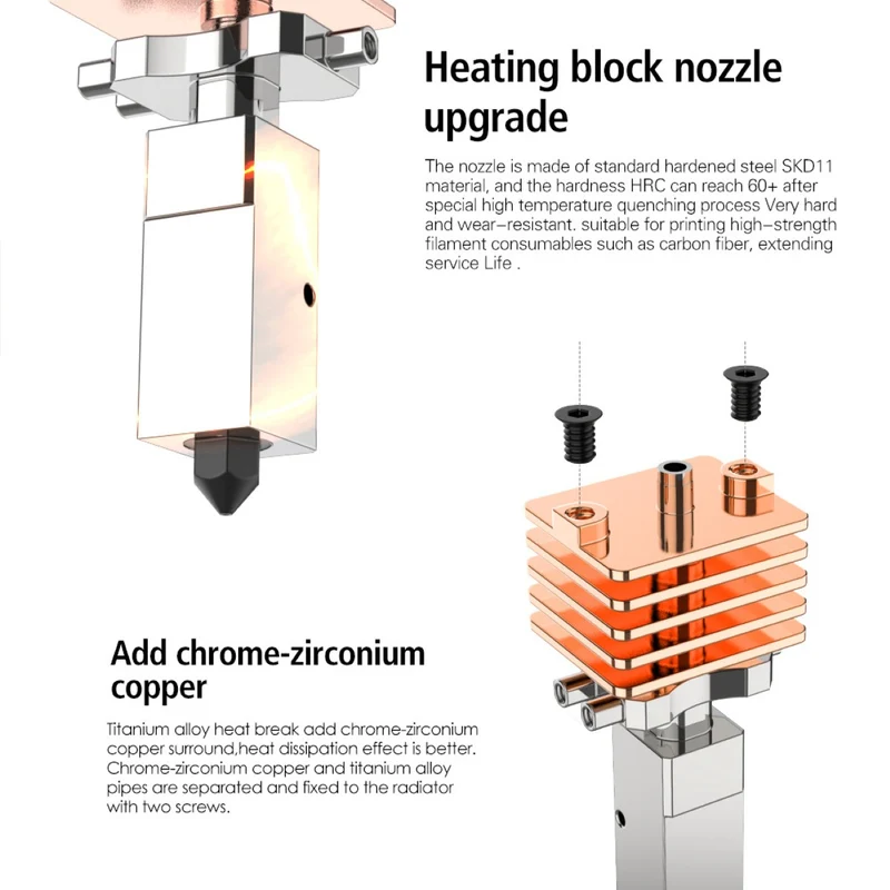 Modefine 3D M1 Pro Hotend 0,4mm für Bambu Lab X1 Serie