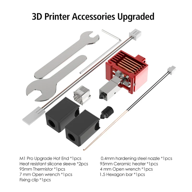 Modefine 3D M1 Pro Hotend 0,4mm für Bambu Lab X1 Serie