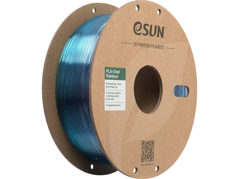 eSUN PLA Clear Rainbow – transparentes PLA Filament mit Farbverlauf