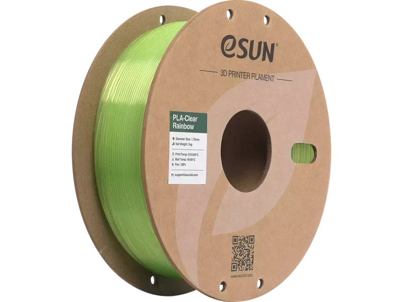 eSUN PLA Clear Rainbow – transparentes PLA Filament mit Farbverlauf