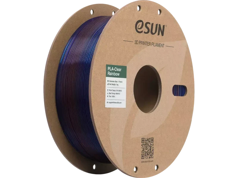 eSUN PLA Clear Rainbow – transparentes PLA Filament mit Farbverlauf