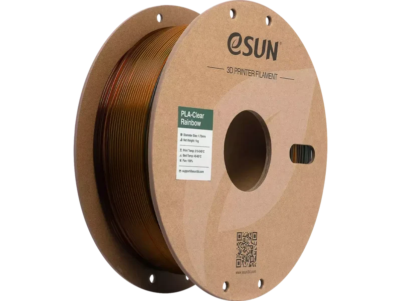 eSUN PLA Clear Rainbow – transparentes PLA Filament mit Farbverlauf