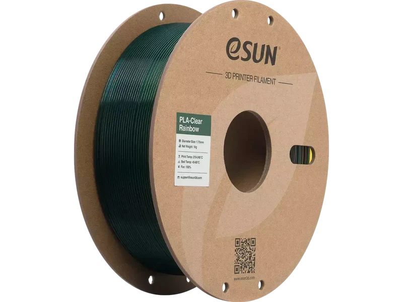 eSUN PLA Clear Rainbow – transparentes PLA Filament mit Farbverlauf
