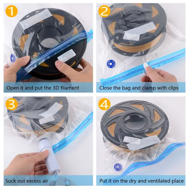 10× Filament-Aufbewahrungstasche feuchtigkeitsbeständig mit Vakuumpumpe | euroharry