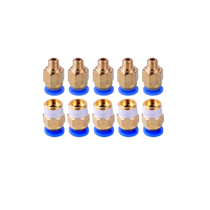 5x PC4-M6 +5 x PC4-M10 Pneumatische Luft gerade Schnellverschraubung 4mm Gewinde M6 + M10