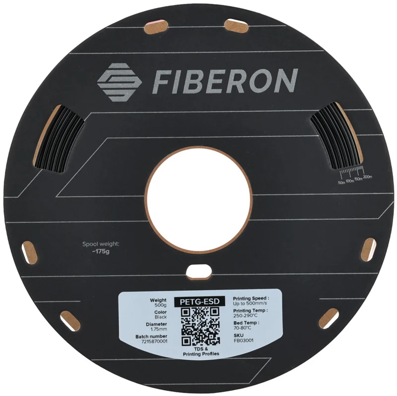 Polymaker Fiberon PETG-ESD Black 1,75 mm 500 g - ESD-Filament