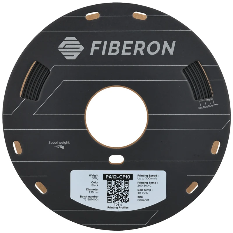 Polymaker Fiberon™ PA12-CF10 Schwarz 1,75 mm, 500 g