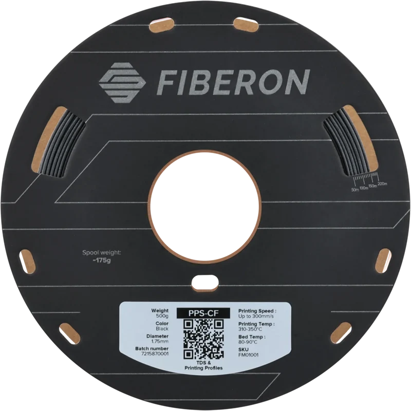 Polymaker Fiberon PPS-CF10 Schwarz 1,75 mm 500 g - Hochtemperatur-CF-Filament