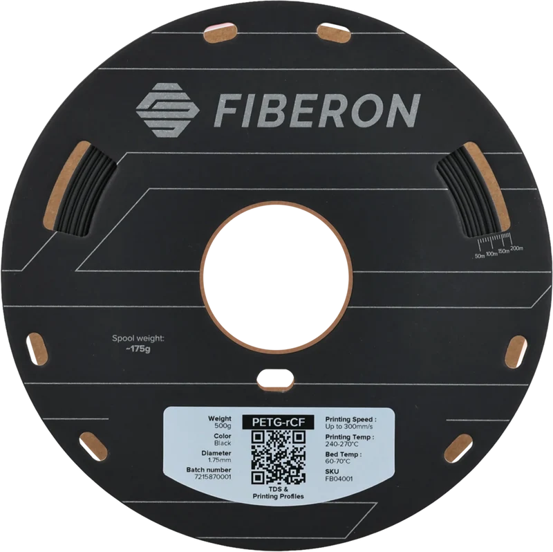 Polymaker Fiberon™ PETG-rCF08 Schwarz 1,75 mm 500 g