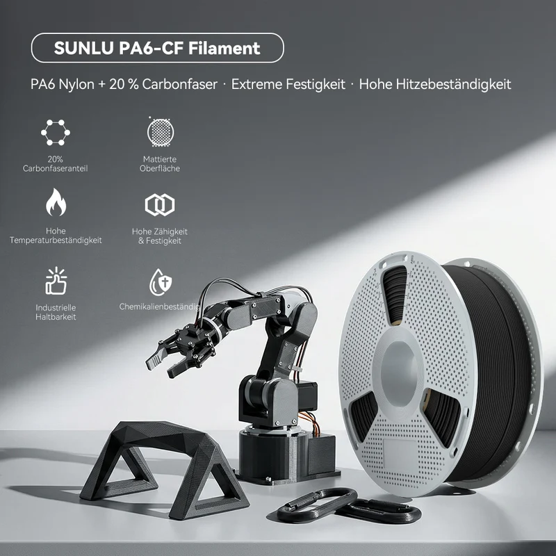Nylon-6 Kohlefaser (PA6-CF) 3D Drucker Filament 1KG/0.5KG