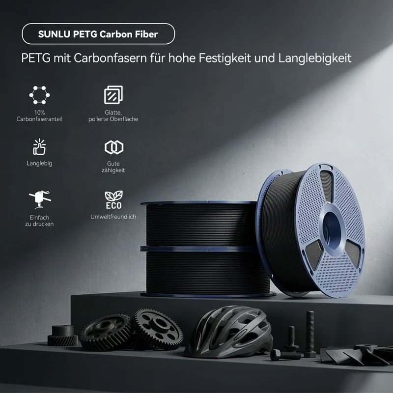 SUNLU PETG-CF (PETG Kohlefaser) 3D Drucker Filament 1KG